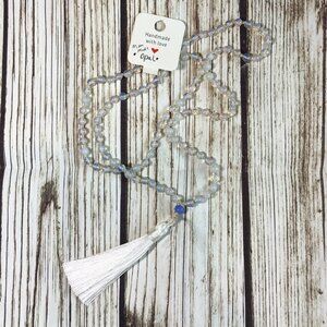 Synthetic Opal Bead Handmade Beaded Mala Necklace